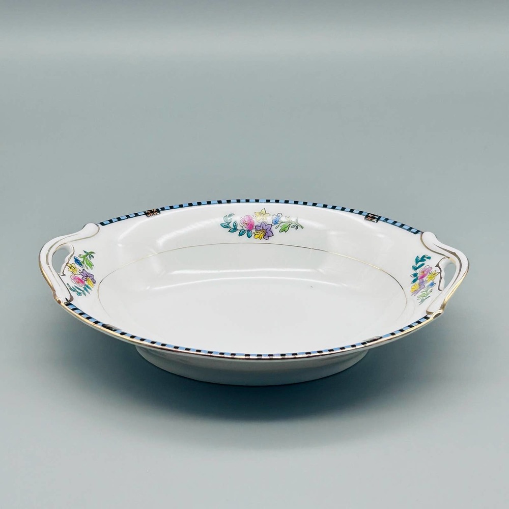 Noritake “Sheridan” Porcelain Floral With Gold Trim Olive Dish